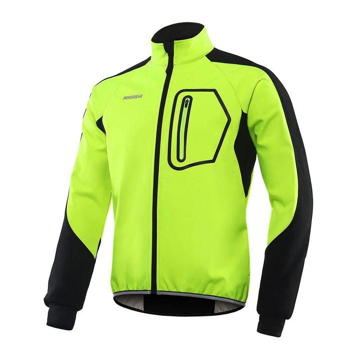 BERGRISAR Herren Fahrradjacke für Winter, Softshell Thermo Winddichte Wasserdicht Atmungsaktiv Radsp