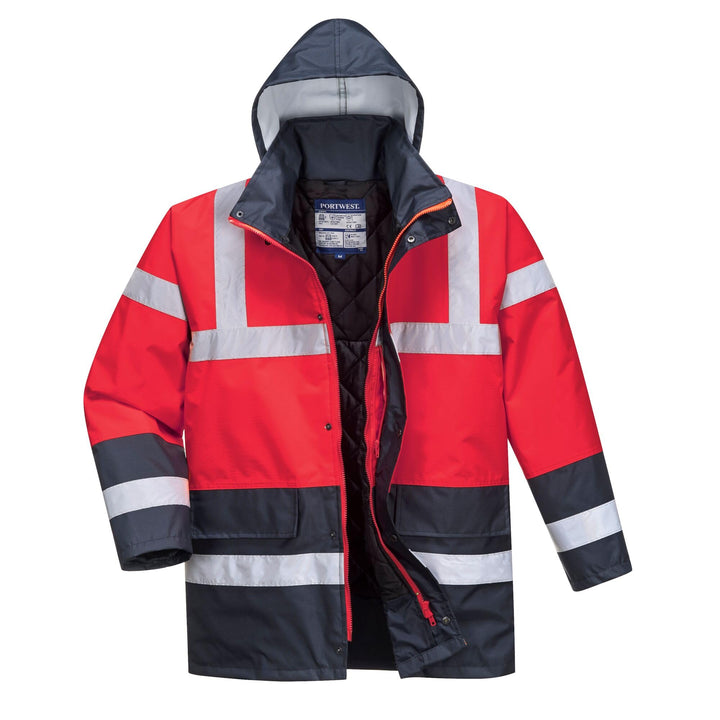Portwest Warnschutz Kontrast Traffic-Jacke, Grösse: XL, Farbe: Rot/Marine, S466RNRXL black XL, black