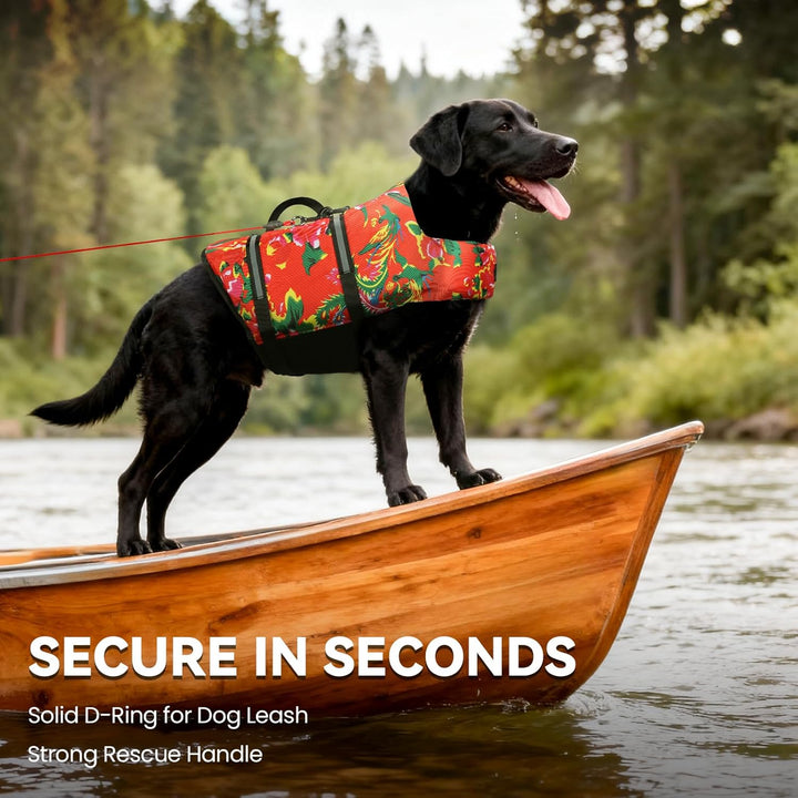 VIVAGLORY Ripstop Hunde Rettungsweste für Kleine Mittel Grosse Hunde Bootfahren, Hund Schwimmweste m
