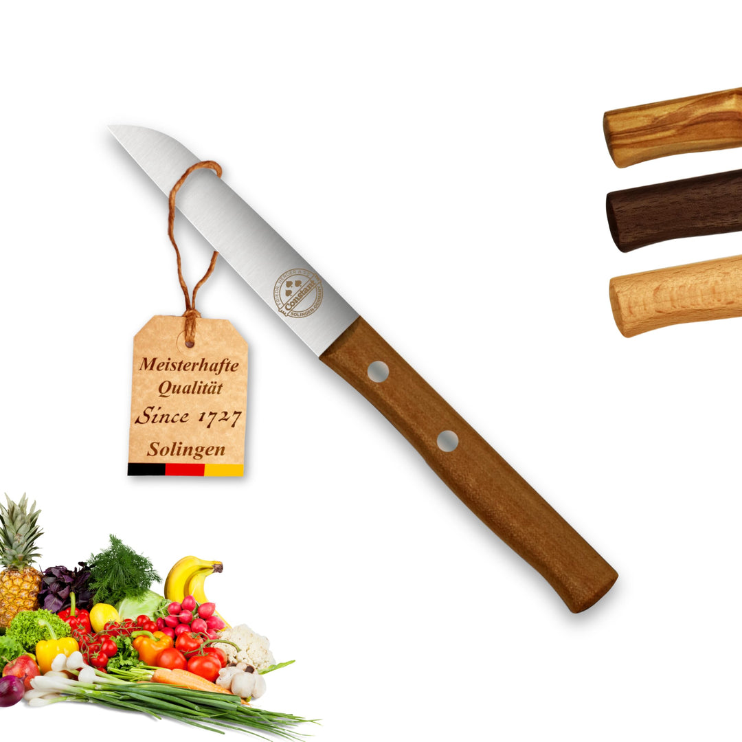 Constant - Solingen Messer mit Holzgriff Kirsche, Premium Gemüsemesser mit rostfreier Klinge aus Chr