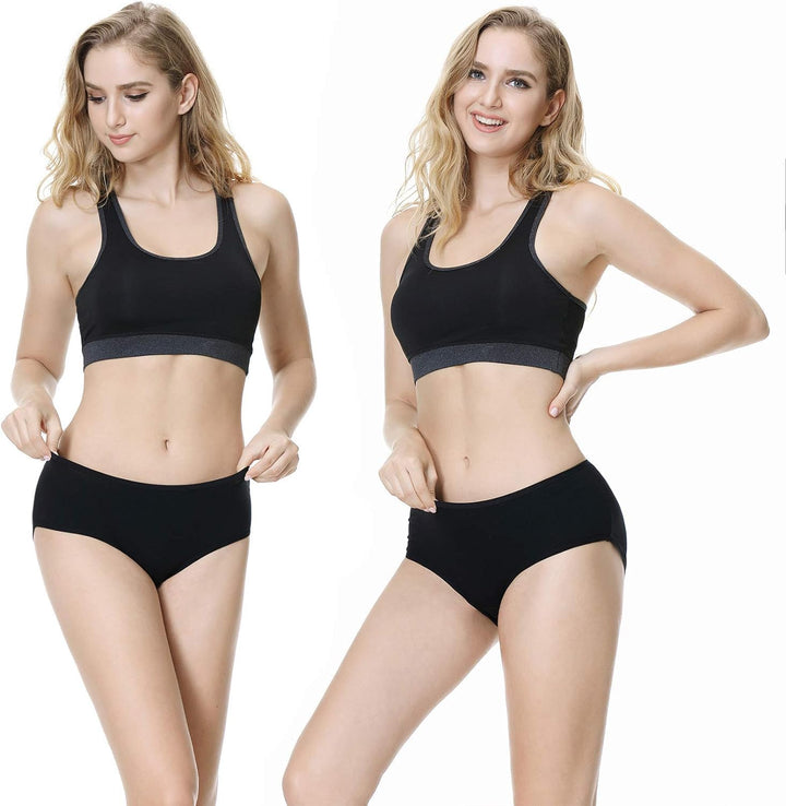 Unterhosen Damen Unterwäsche 6er Pack Baumwolle Slips Mittel Taille Panties M 6*mehrfarbig-3, M 6*me