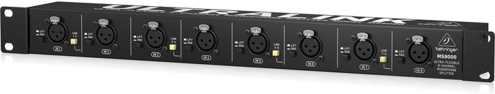Behringer ULTRALINK uvmit Patch Bay Mikrofon Splitter Schwarz ULTRALINK MS8000, Schwarz ULTRALINK MS