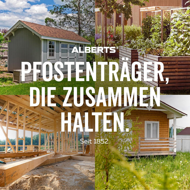 Alberts 663636 Pfostenträger | für Zaunpfosten | für Pfosten-Ø 38 mm | 3er Set