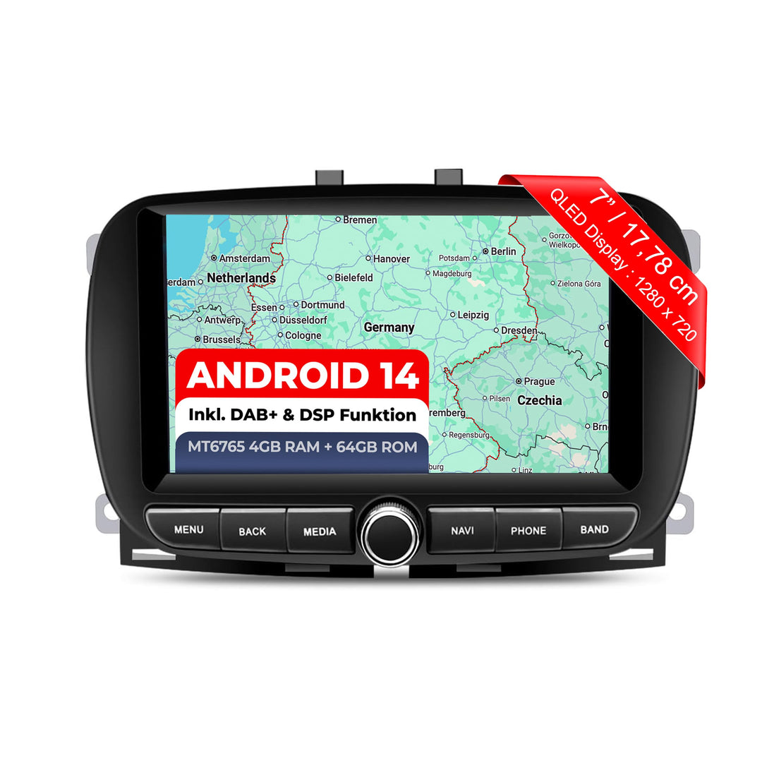 M.I.C. AFI73-L2 Android 14 Autoradio mit Navigation: MediaTek MT6765V, 4GB+64GB, 7 Zoll QLED Display