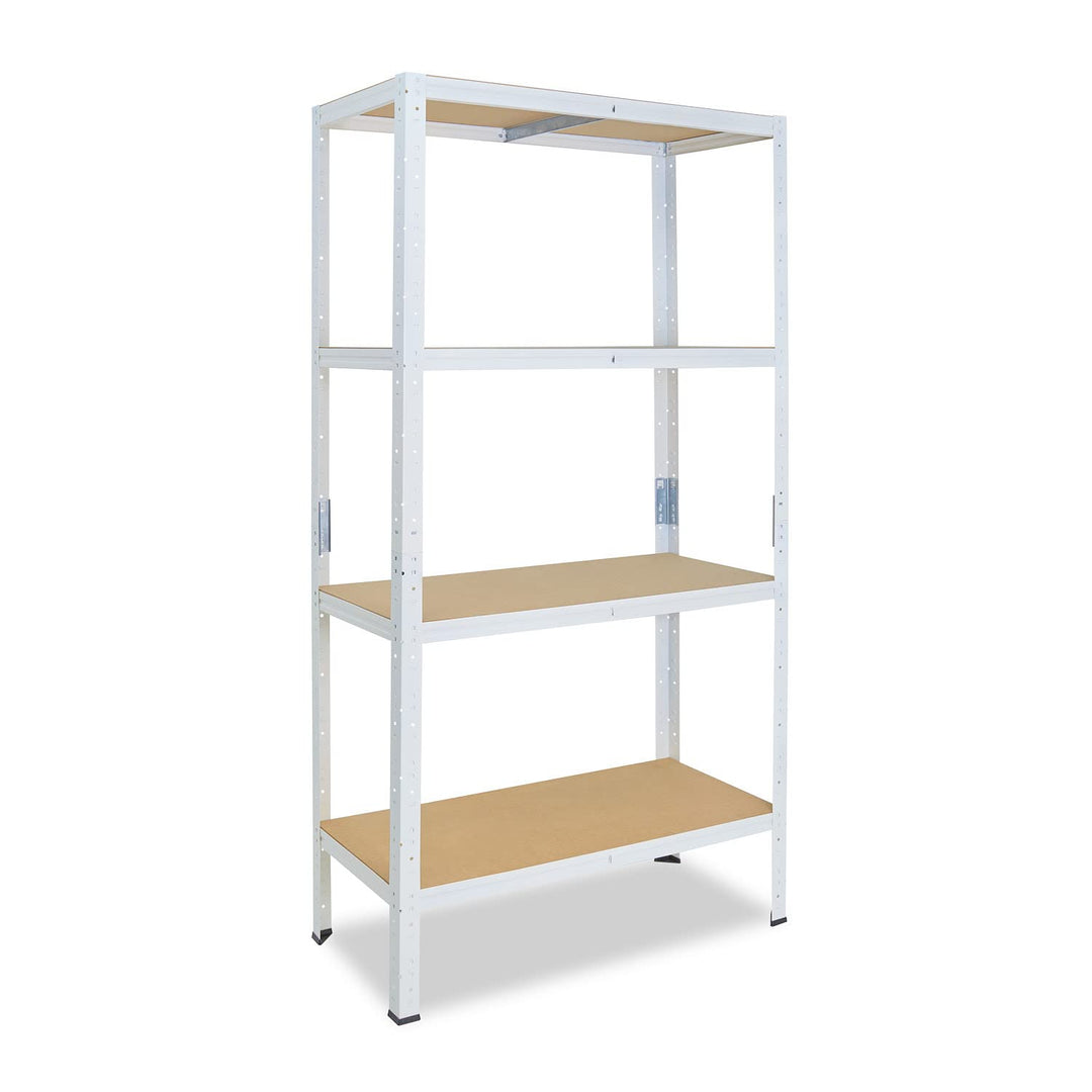 shelfplaza® 155x40x30cm Home Schwerlastregal weiss/Metallregal mit 4 Böden/Kellerregal Metall, Garag