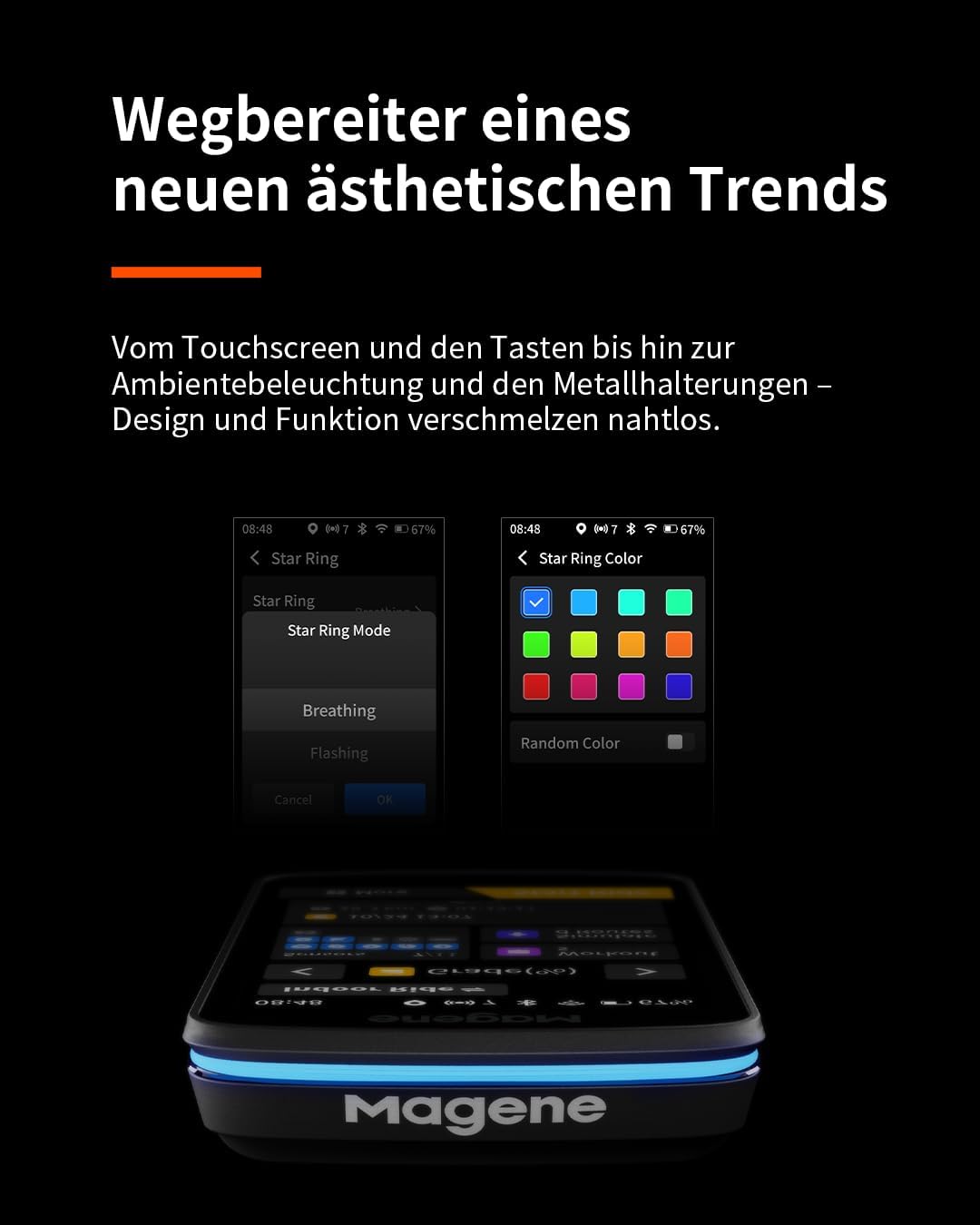 Magene C706 GPS Fahrradcomputer, Kartennavigation, 3,3-Zoll-Farb-Touchscreen, Dualband-Positionierun