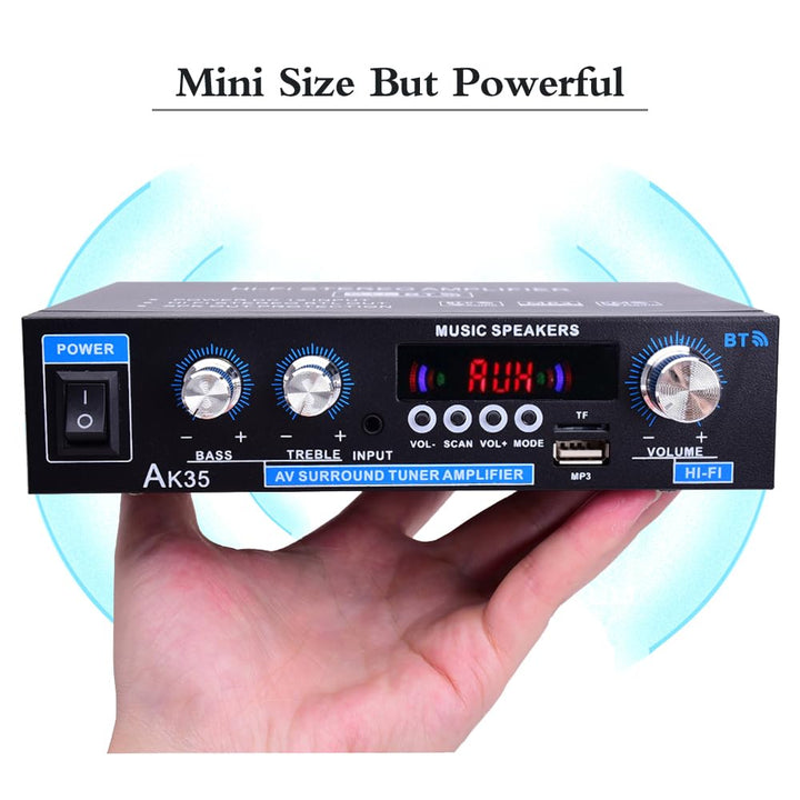 WOOPKER AK35 HiFi-Verstärker, Bluetooth 5.0 Mini Verstärker HiFi Stereo Heimkino Stereo av Receiver