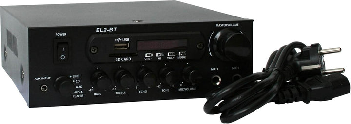 E-Lektron EL-2BT HiFi Stereo Class-D Verstärker mit Bluetooth/FM-Radio / MP3 / Karaoke