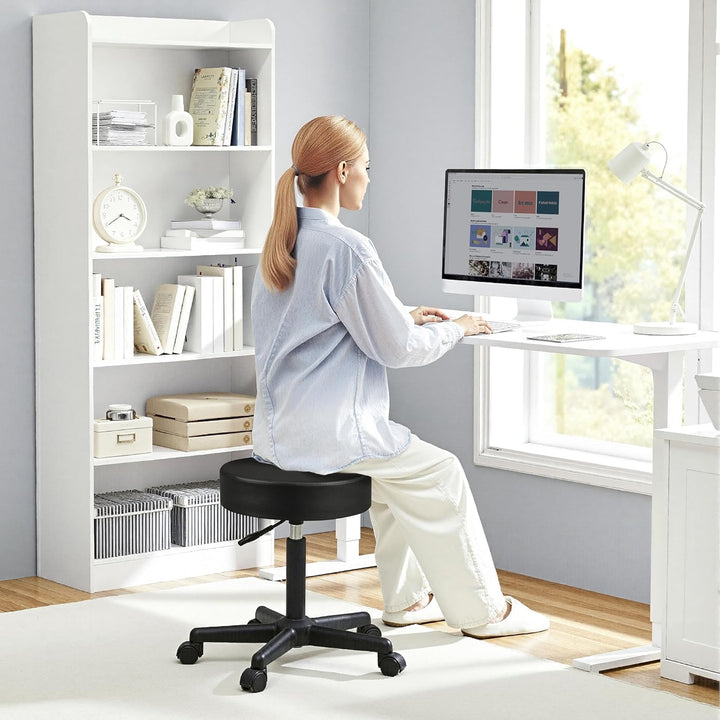 Yaheetech Rollhocker höhenverstellbar,Arbeitshocker Bürohocker 360° drehbar mit Rollen,Hocker Drehho