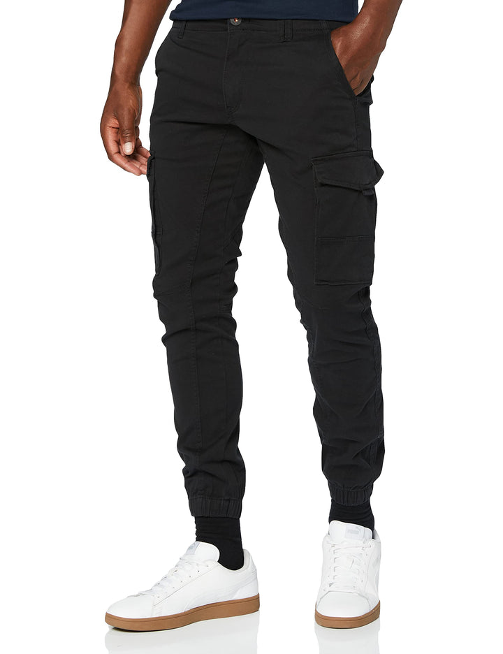 JACK & JONES Male Cargo-Hose Slim Fit Cargo-Hose 33W / 34L Schwarz, 33W / 34L Schwarz
