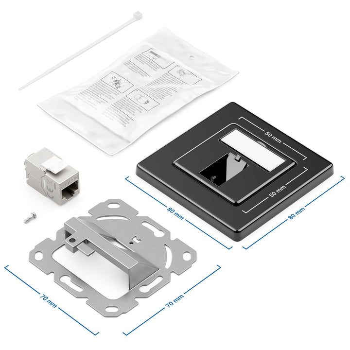 deleyCON 2x CAT7 Netzwerkdose 1 Port - 10 Gigabit - Unterputzdose Ethernet LAN Dose Anschlussdose Da