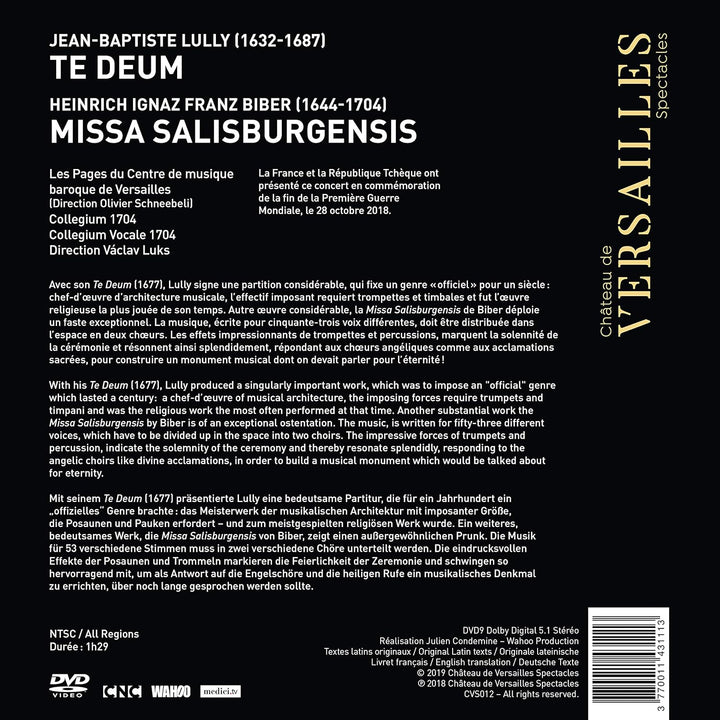 Lully/Biber: Te Deum / Missa Salisburgensis, DVD
