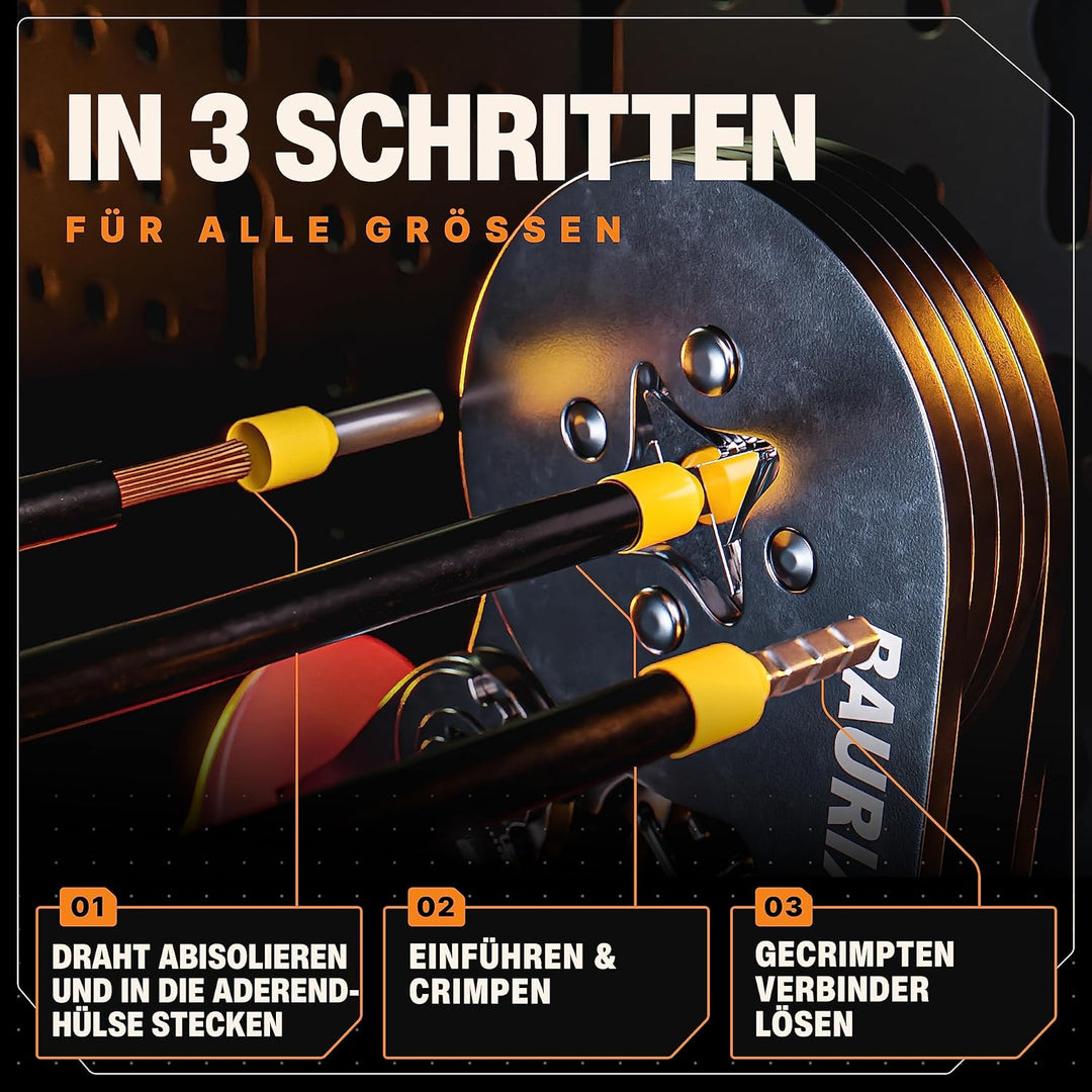 BAURIX ® 2000 Stück Aderendhülsen Sortiment I Isolierte Hülsen nach DIN 46228-4: 2020-03 I 0,5 mm² -