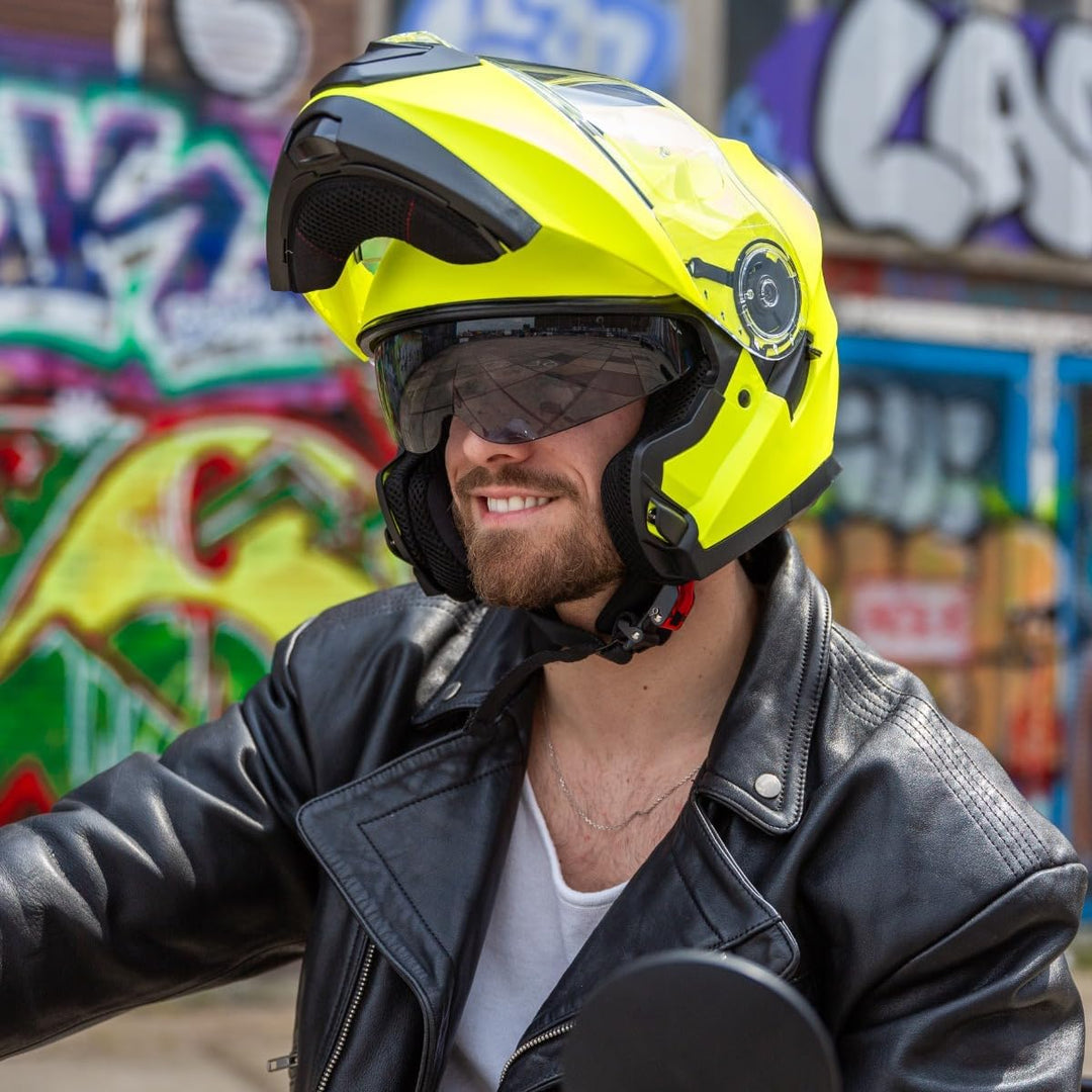 VINZ Santos Klapphelm mit Sonnenblende | ECE 22.06 & PINLOCK vorbereitet | Motorrad Helm Integralhel