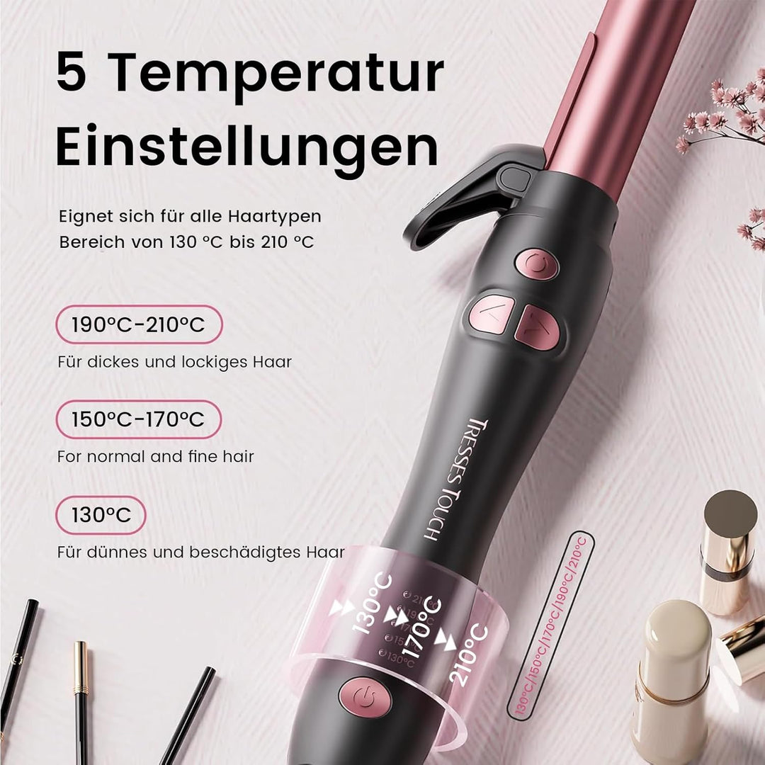 Lockenstab Automatisch Hair Curler with Klemme, Rotierend Curling Iron 1 Inch mit Tourmalin Keramik,