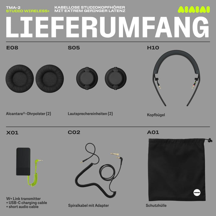 AIAIAI TMA-2 Studio Wireless+ Black Headphones - Premium Bluetooth Kopfhörer Over Ear - Professionel