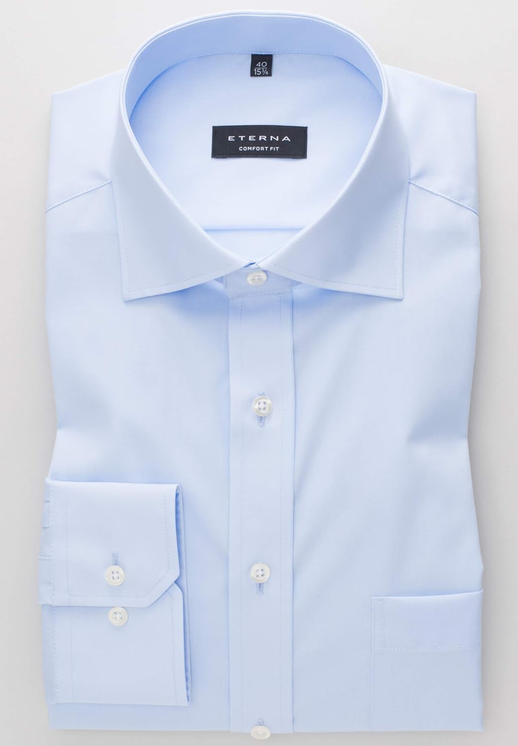 ETERNA Herren Hemd Comfort Fit Langarm Kent 45 Hellblau, 45 Hellblau