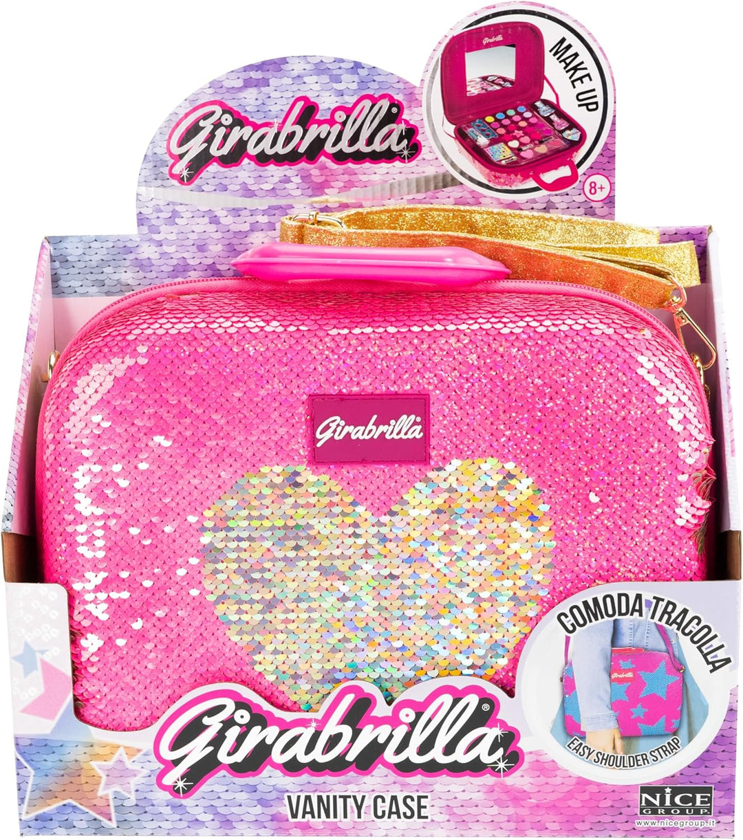 Nice Group – Girabrilla Schminkkoffer – Make-up-Koffer 02550C – Rosa Herz Gold, Rosa/goldfarbenes He