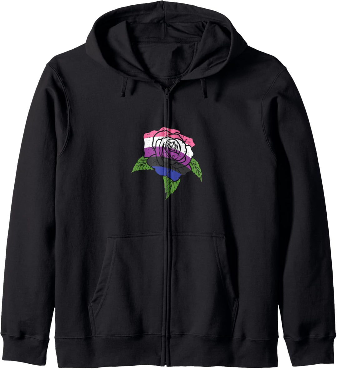 Pocket Rose Flower LGBTQ Genderfluid Non-Binary Men Women Kapuzenjacke