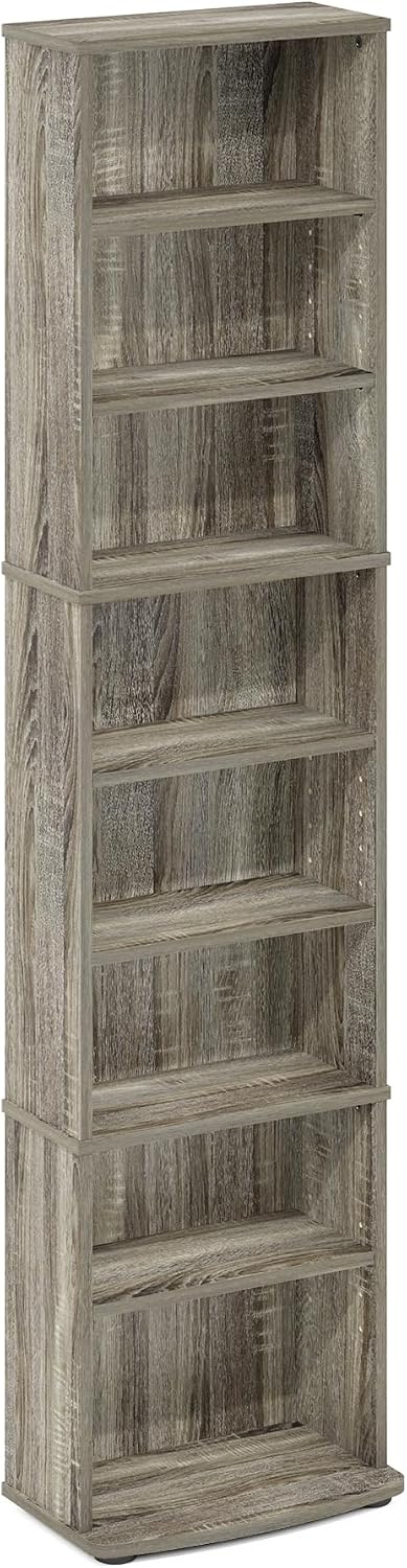 Furinno JAYA Platzsparender Multimedia-Lagerturm, Französische Eiche, 8 Tier, Französische Eiche