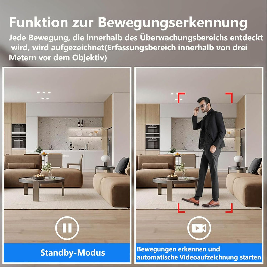 Mini-Kamera, tragbare Kamera, HD 1080P-Indoor-/Outdoor-Überwachungskamera, 55 Stunden Aufnahmezeit,