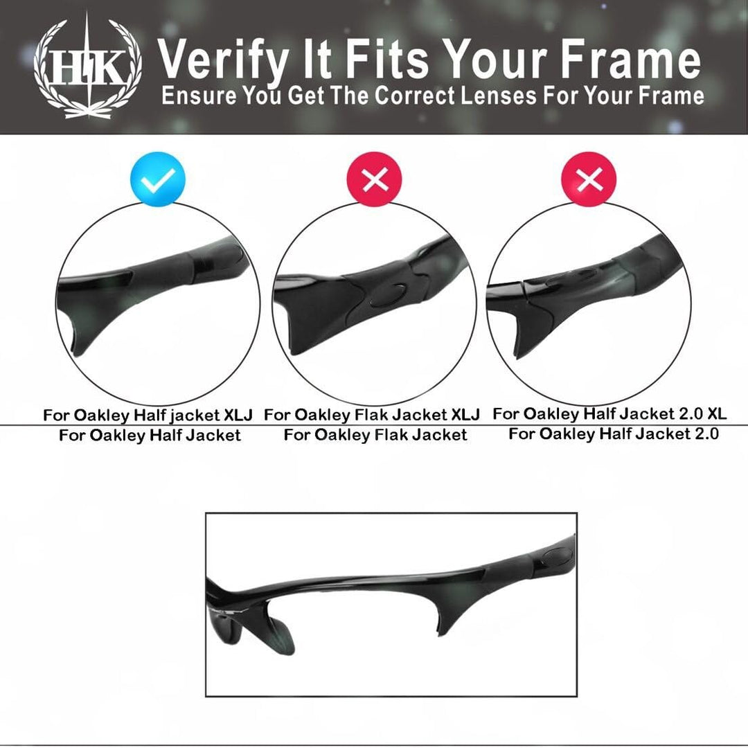 HKUCO for Oakley Half Jacket XLJ Blue/Black Polarized Replacement Lenses and Blue Earsocks Rubber Ki