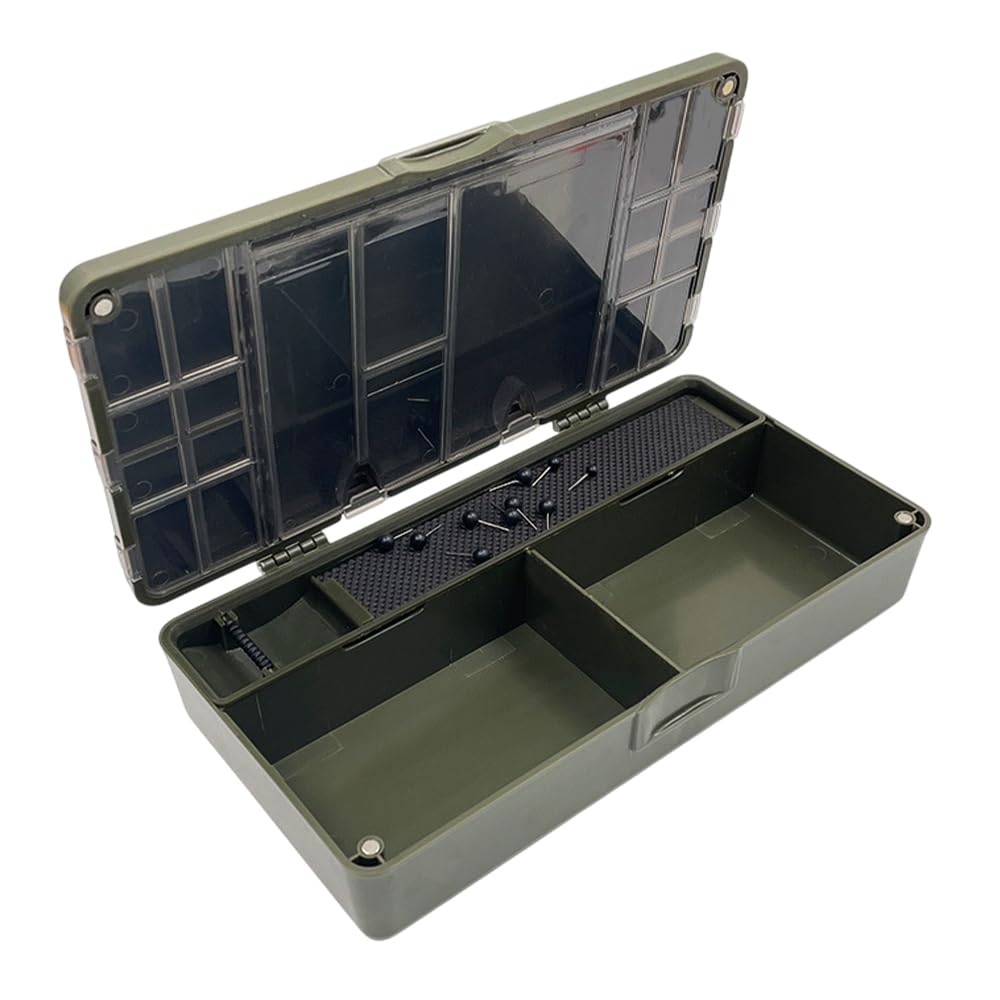 Tackle Box, Angelgerätebox, Flach Köderbox mit Magnetischer Deckelschnalle, Trennwänden und herausne