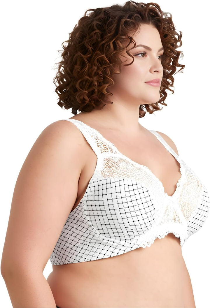 Curve Muse Damen Minimizer Ungefütterter Bügel-BH mit Spitzenstickerei - 2er Pack 75C Buttermilchdru