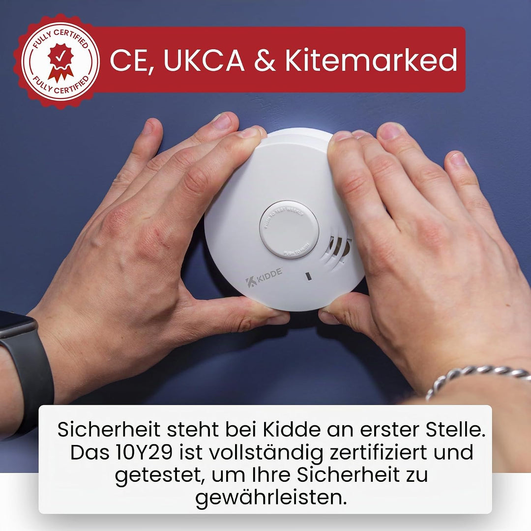 Kidde 10Y29 Optischer, photoelektrischer Brandmelder, 10 Jahre Lebensdauer