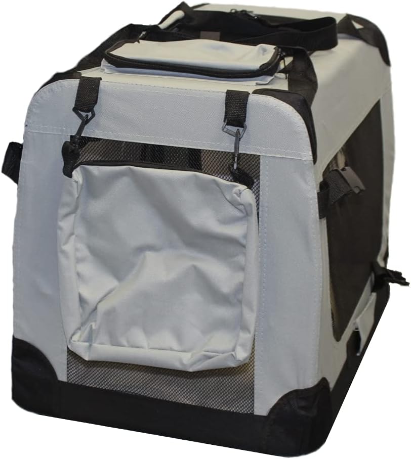 walexo Faltbare Hundebox Hundetransportbox Katzentransportbox Katzenbox (GRAU, L) Grau L, Grau L