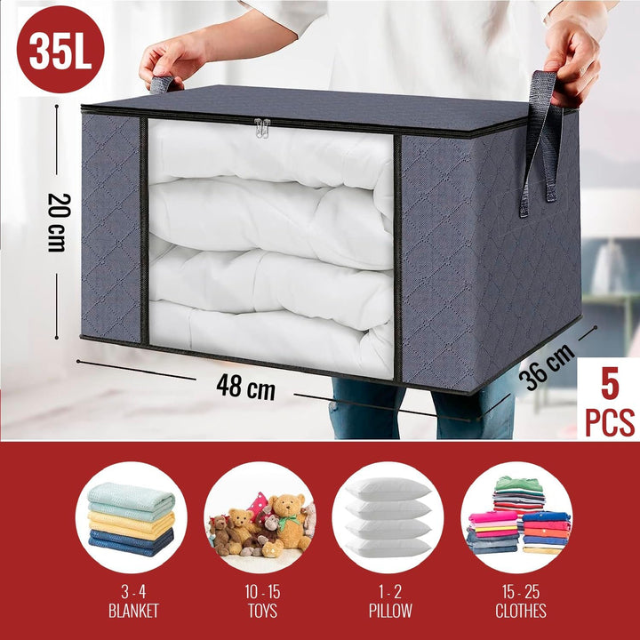 edihome, Aufbewahrungstasche, (5 Stück), Kleideraufbewahrung, Kleiderschrank organizar, Unterbett Au