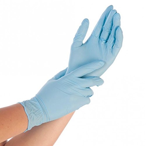 Franz Mensch Hygonorm Nitrilhandschuh Safe Fit in blau, 8/M puderfrei, 2000 Stück (10 x 200 Stück),
