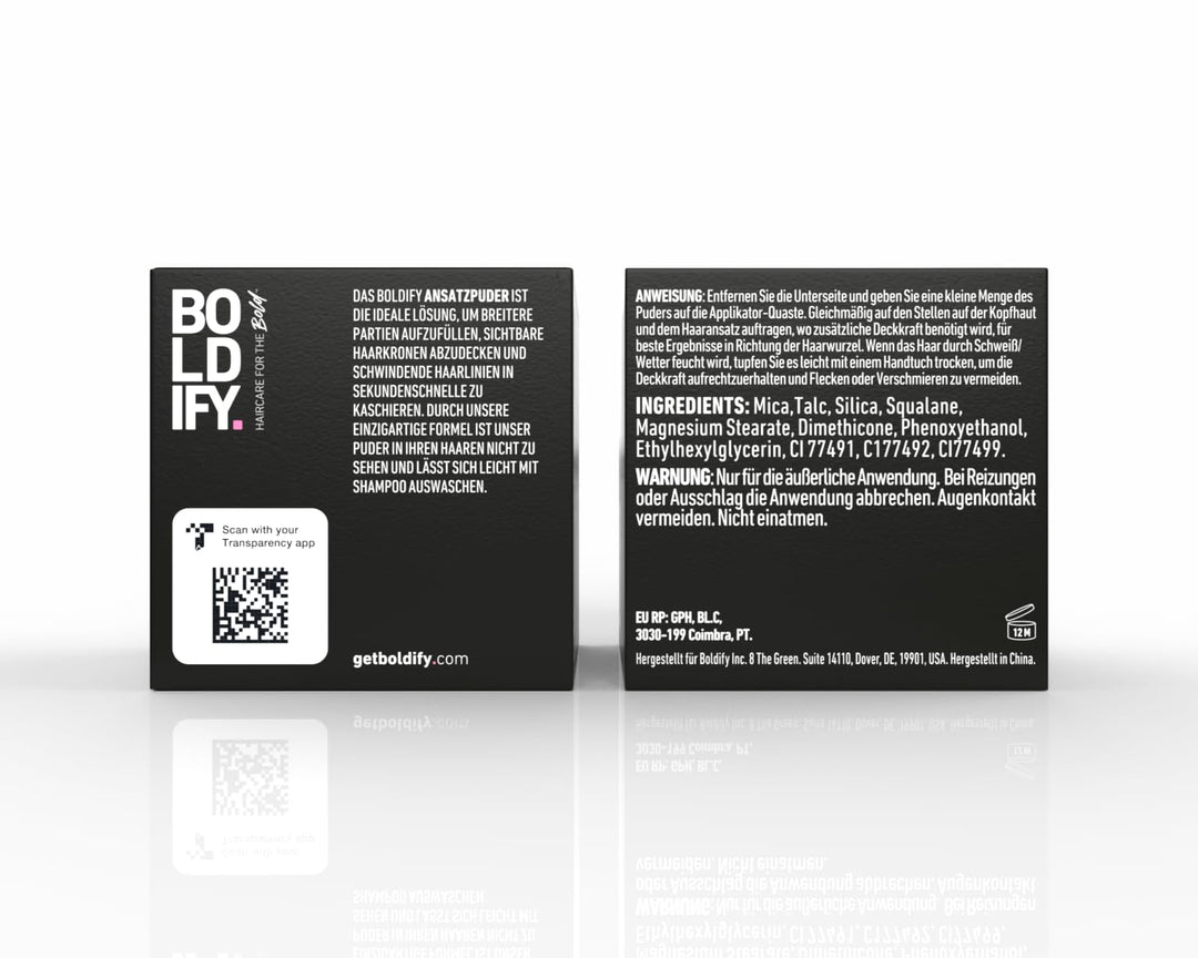 BOLDIFY Ansatzpuder - Haaransatz Ausbessern & Haarausfall Abdecken, Sofortige Grauabdeckung für 48 S