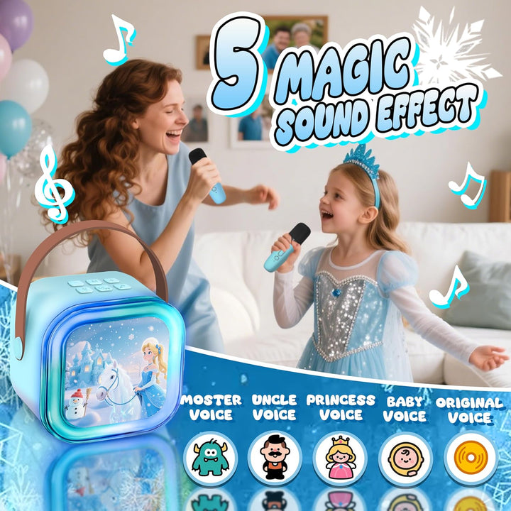 Kinder Mikrofon,Mädchen Spielzeug,Karaoke Maschine für Mädchen,Bluetooth Karaoke Box Anlage mit 2 Mi