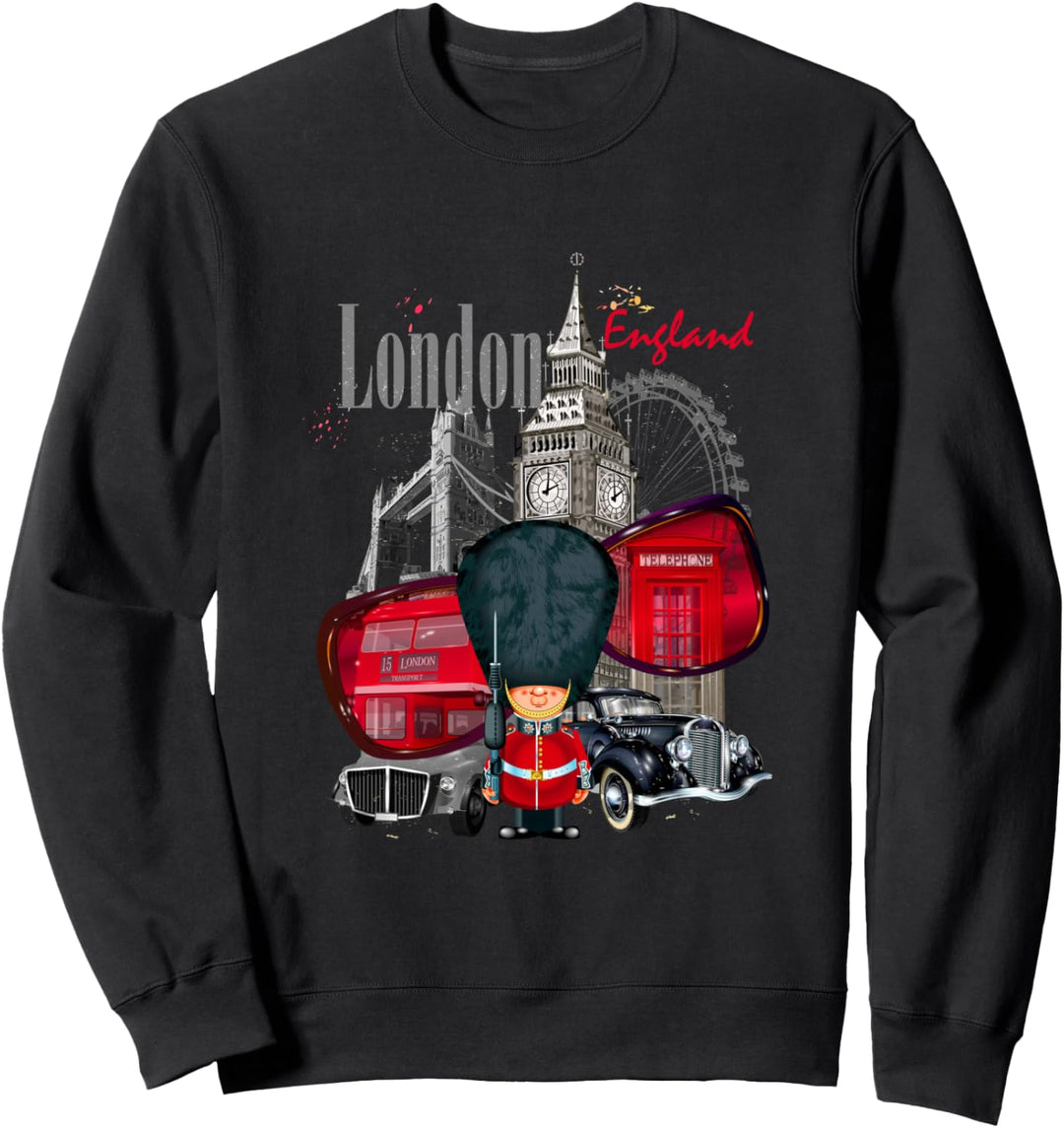 Cool London Vibes, I Love London UK, London Illustration Sweatshirt