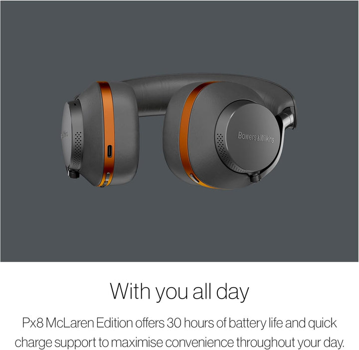 Bowers & Wilkins PX8 McLaren Edition Over-Kopfhörer mit Geräuschunterdrückung, kabellos, Bluetooth 5
