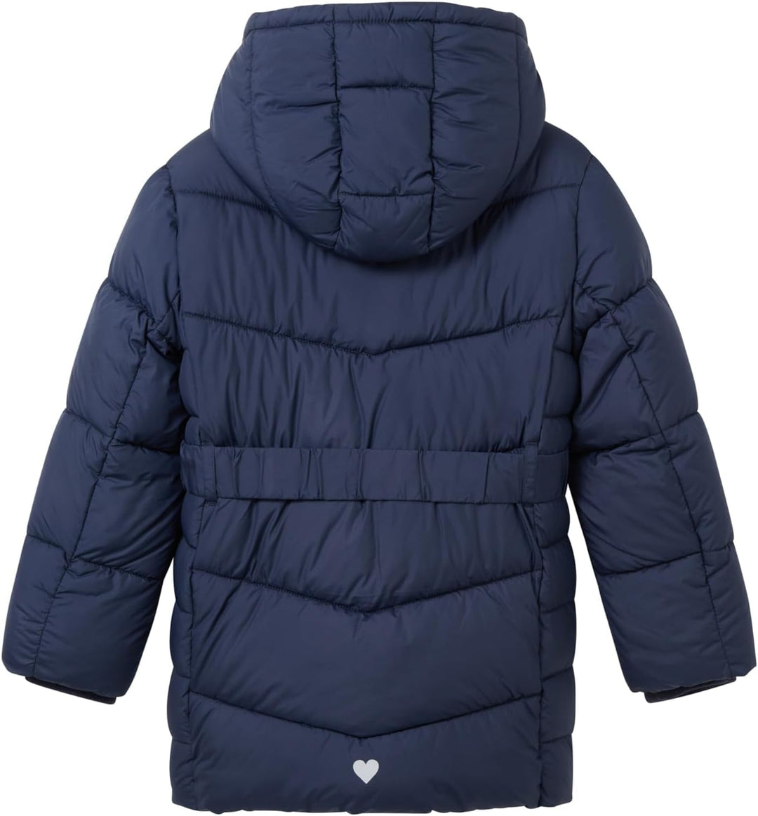 TOM TAILOR Mädchen Wintermantel mit Kapuze &amp; Gürtel, 10668 - Sky Captain Blue