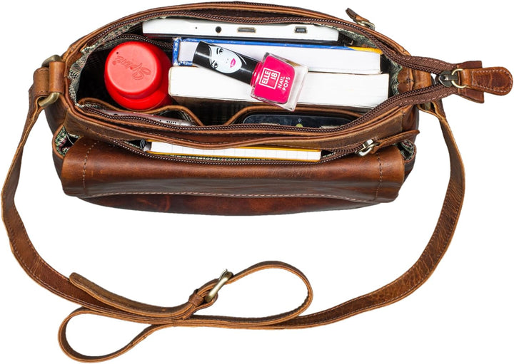 STILORD 'Jodie' Leder Umhängetasche Damen Vintage Handtasche Elegante Ledertasche Crossbody Bag Frau