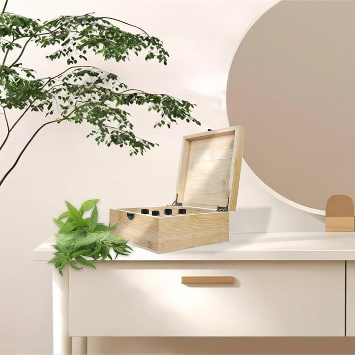 RoseFlower Bambus Ätherisches Öl Organisator Behälter Duftöle Display Ständer, 25 Löcher Aufbewahrun