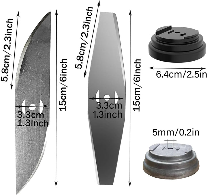 Set mit 8 Rasentrimmern, Edelstahlklingen für Rasentrimmer, mit Klingenbasis, schneidet präzise und