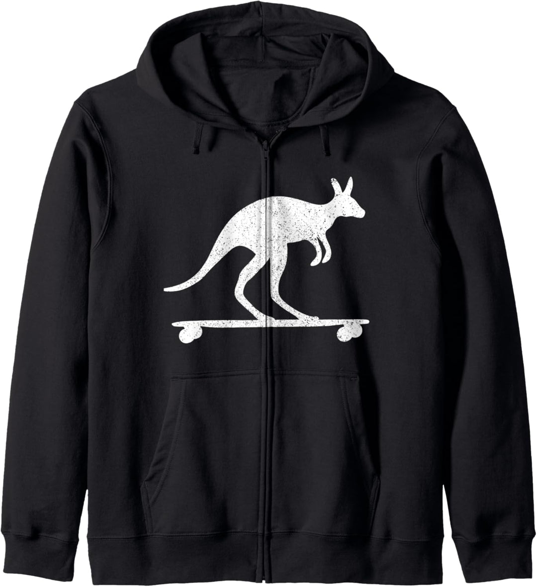 Känguru fährt Longboard Cool Skateboard Australien Geschenk Kapuzenjacke