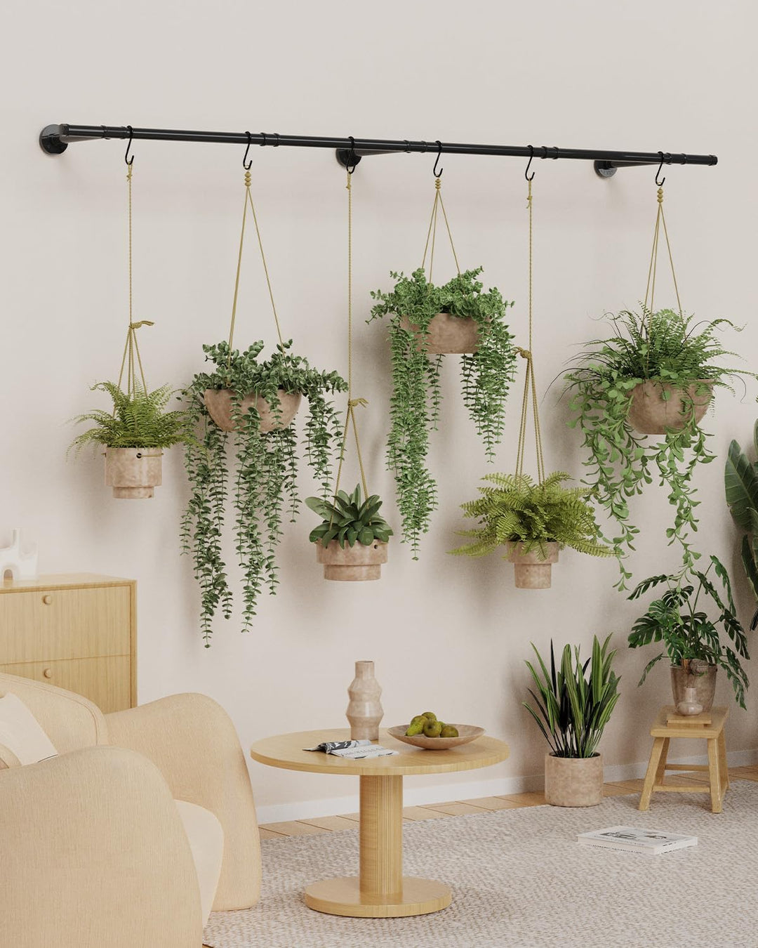 Kleiderständer für Wand, Garderobenstange Wandmontage, Kleidergestell Garderobenhalter, DIY Garderob