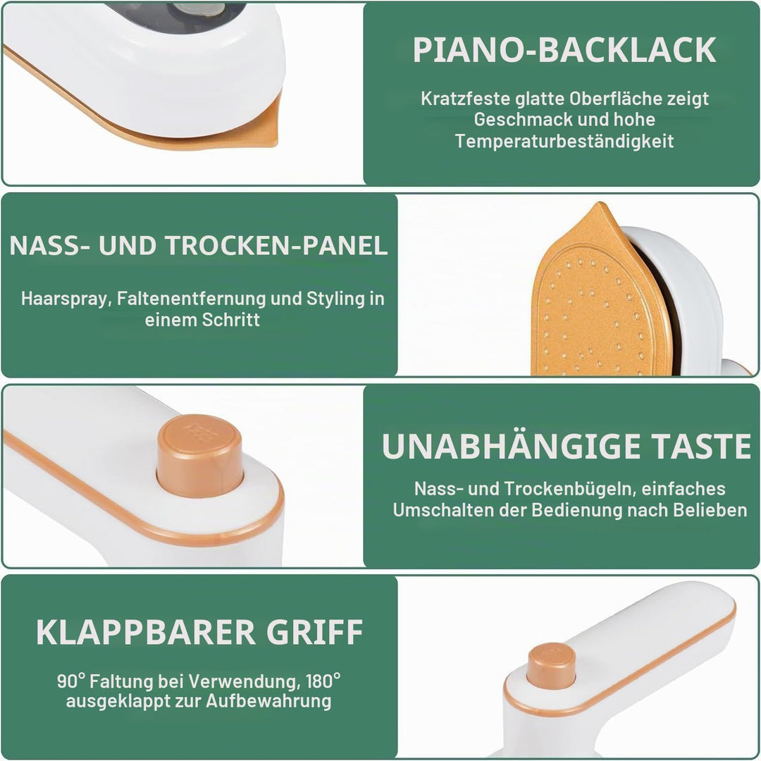 Mini Bügeleisen, Reise Bügeleisen, Tragbares Bügeleisen Klein, Handbügelmaschine, Hemdenbügler Reise