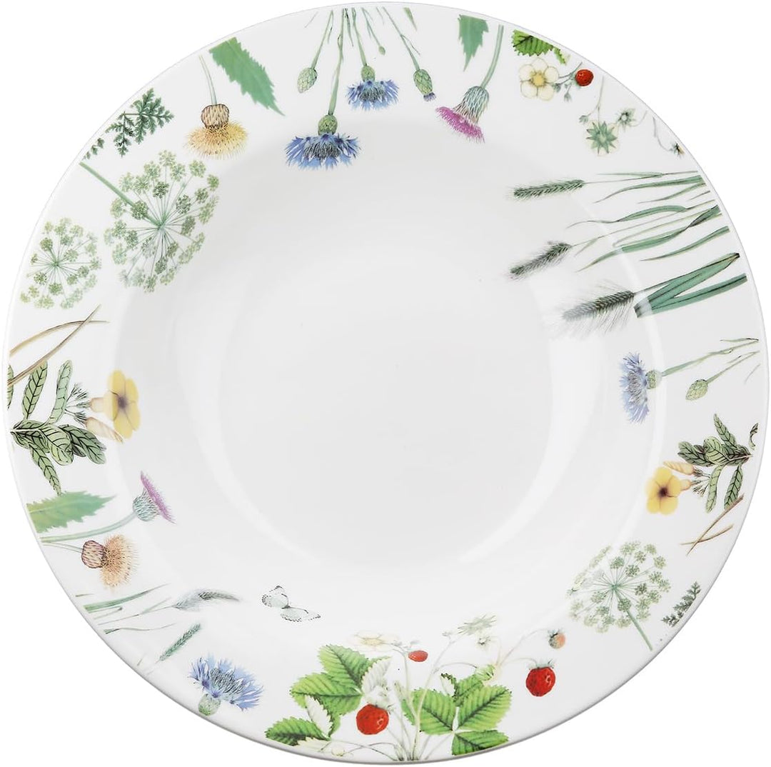 GILDE Suppenteller rund Wild Flowers Pastateller Geschirr Küche Haushalt (23 x 23 x 4.8 cm je Teller