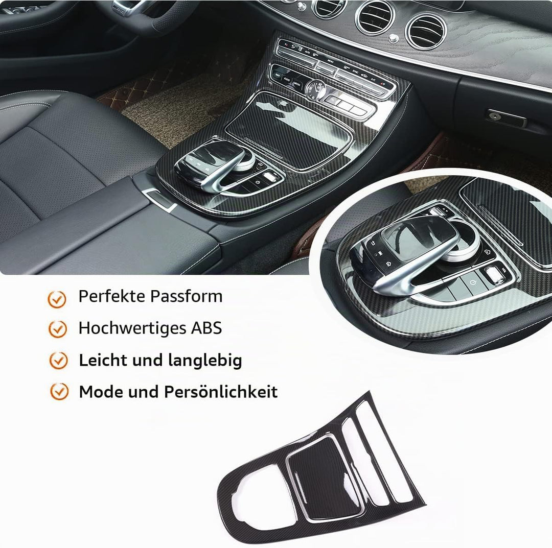 Für E-klasse W213 2016 2017 2018 ABS Kunststoff Mittelkonsole Dekoration Rahmen Abdeckung Trim Kohle