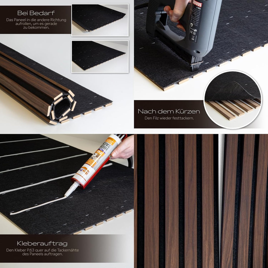 HEXIM Akustikpaneele 138,5x60cm Holz Comfort - flexible Holzpaneele Platten Lamellenwand MDF Wandpan
