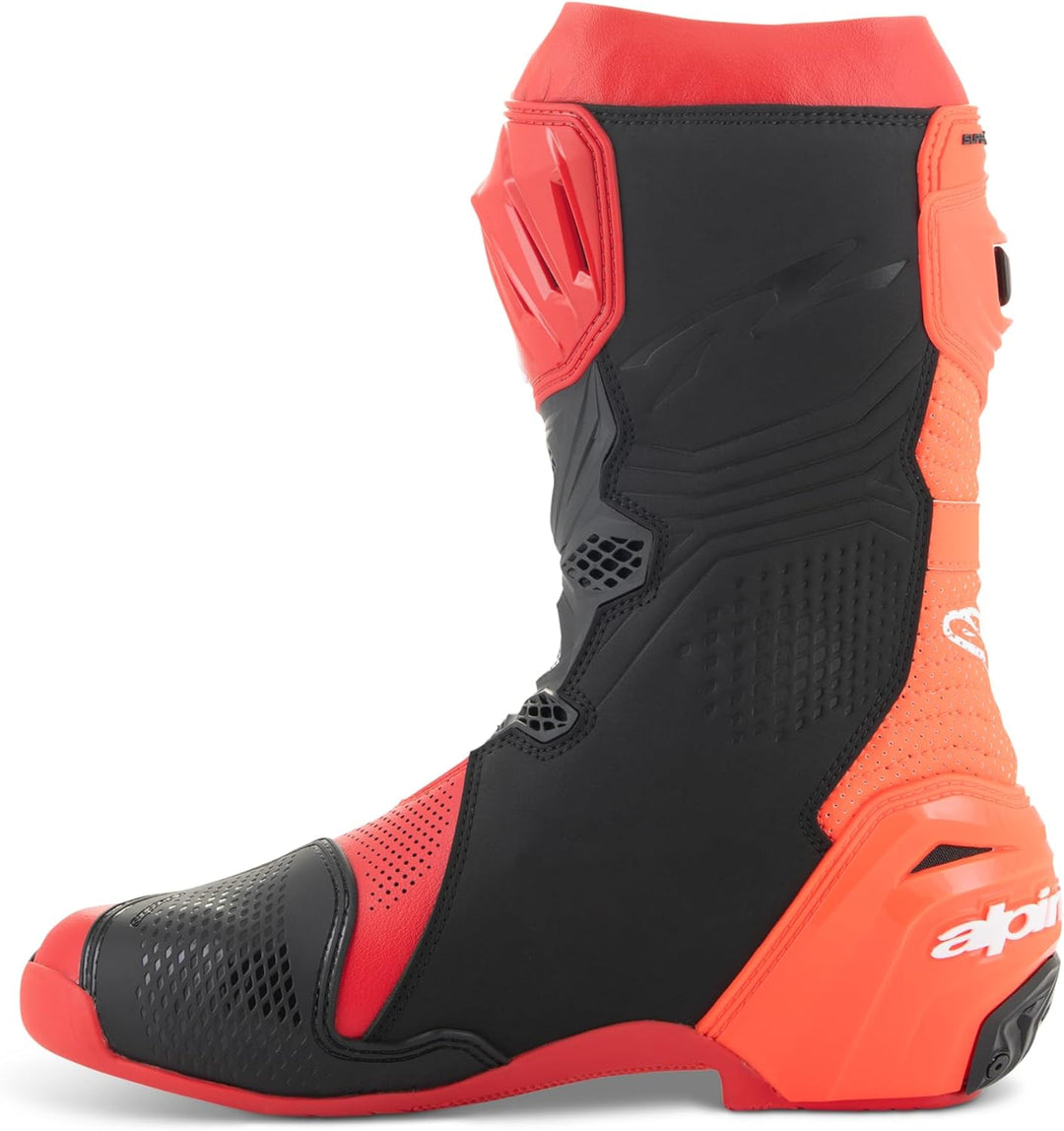 Alpinestars Supertech R Vented Motorradstiefel 45 EU Bright Red Red Fluo, 45 EU Bright Red Red Fluo