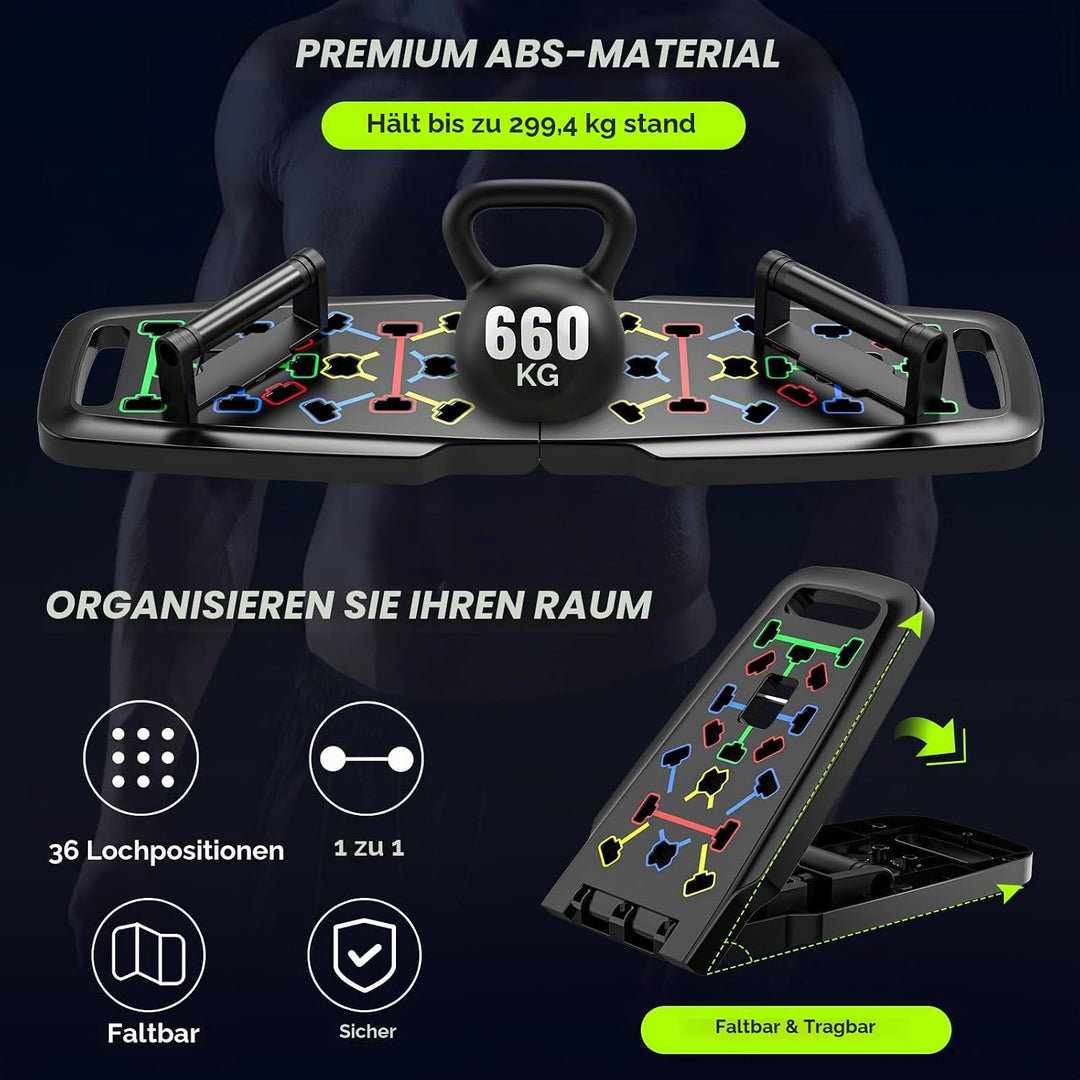 Premium Liegestützbrett Set Push Up Board Verbessertes Konzept 2024 Liegestütze Brett Liegestützgrif