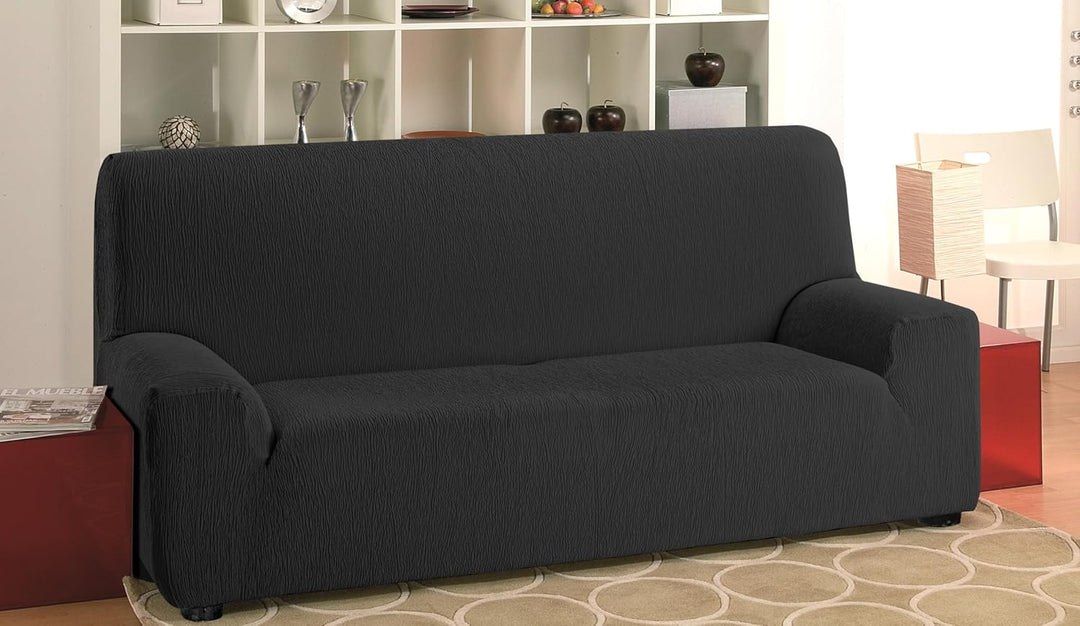 Martina Home Elastischer Sofabezug Modell Emilia 2 Plätze Schwarz 2 Sitzer Schwarz, 2 Sitzer Schwarz