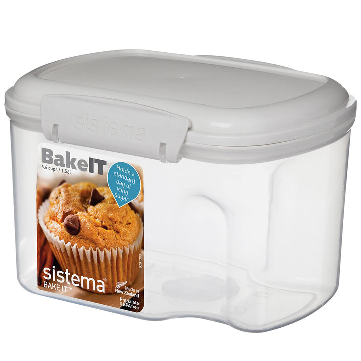 Sistema BAKE IT Vorratsdose | 1,56 l | Schüttdose mit Deckel für Lebensmittel | BPA-frei | perfekt f